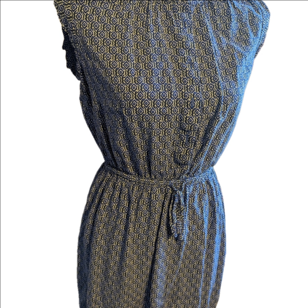 Elegant Blue Patterned Dress